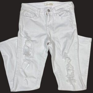 Daytrip White Distressed Jeans, Women Size 25, Virgo Ankle Skinny